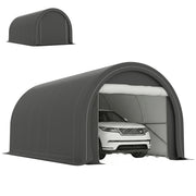 Outsunny Carpa Garaje Portátil 3x5 m, Garaje Exterior para Coche Impermeable con Puerta Enrollable con Cremallera, Estructura de Acero Galvanizado, UPF30+, Cobertizo de Almacenamiento, Gris