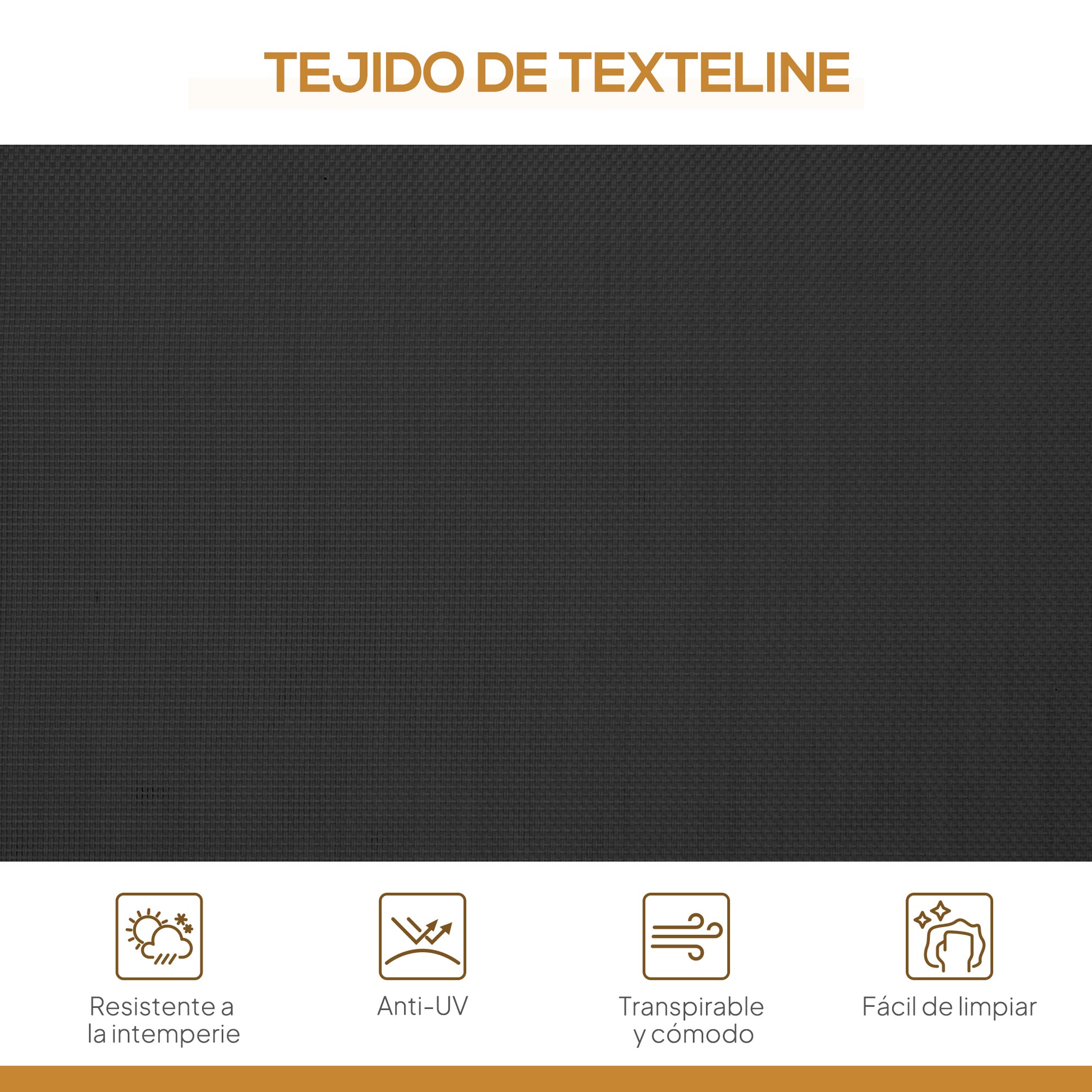 Outsunny Columpio de Jardín Exterior de 3 Plazas con Toldo Reclinable, Balancín de Jardín Exterior con Respaldo Transpirable y Marco de Acero, para Terraza Balcón, 175x118x159 cm, Negro
