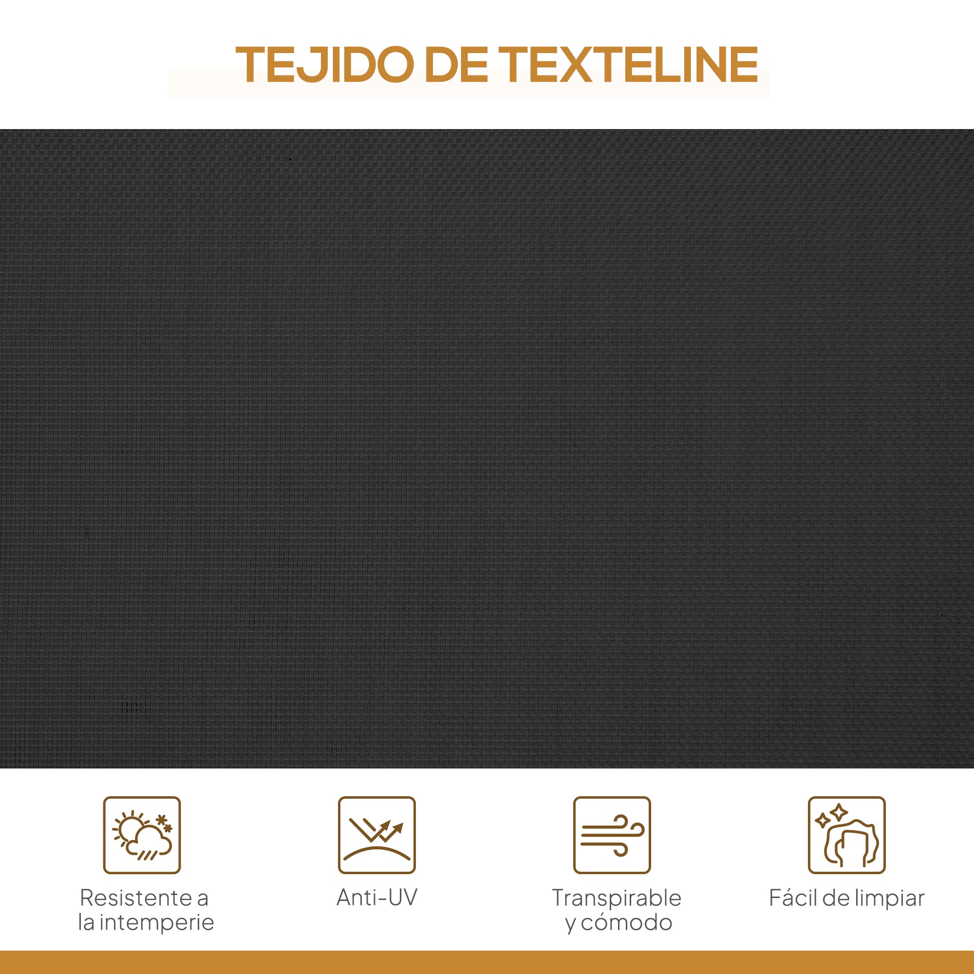 Outsunny Columpio de Jardín Exterior de 3 Plazas con Toldo Reclinable, Balancín de Jardín Exterior con Respaldo Transpirable y Marco de Acero, para Terraza Balcón, 175x118x159 cm, Negro