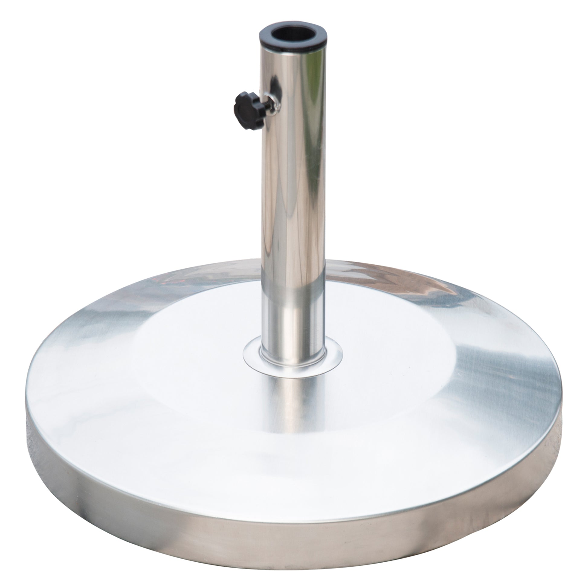 Outsunny Base para Sombrilla de Jardín Acero Inoxidable Peso Neto 25 kg Soporte Pie para Parasol Apto para Postes de Ø35 mm/Ø38 mm/Ø48 mm para Jardín Patio Color Plateado