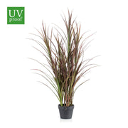 Junco verde intenso, varios tonos de exterior de 115 cm UV con macetero incluido.