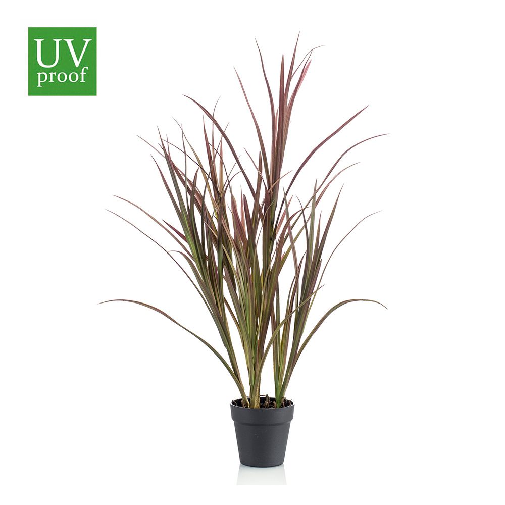 Junco verde intenso, varios tonos de exterior de 90 cm UV con macetero incluido.
