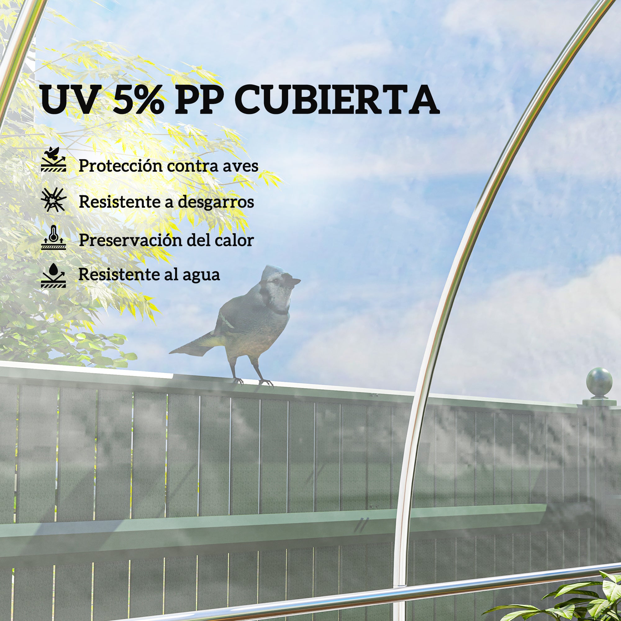 Outsunny Plástico Invernadero Transparente, 6x10 m, Cubierta de Repuesto para Invernadero de Polipropileno, Resistente al Agua, para Huerto, Plantas, Agricultura, Jardín