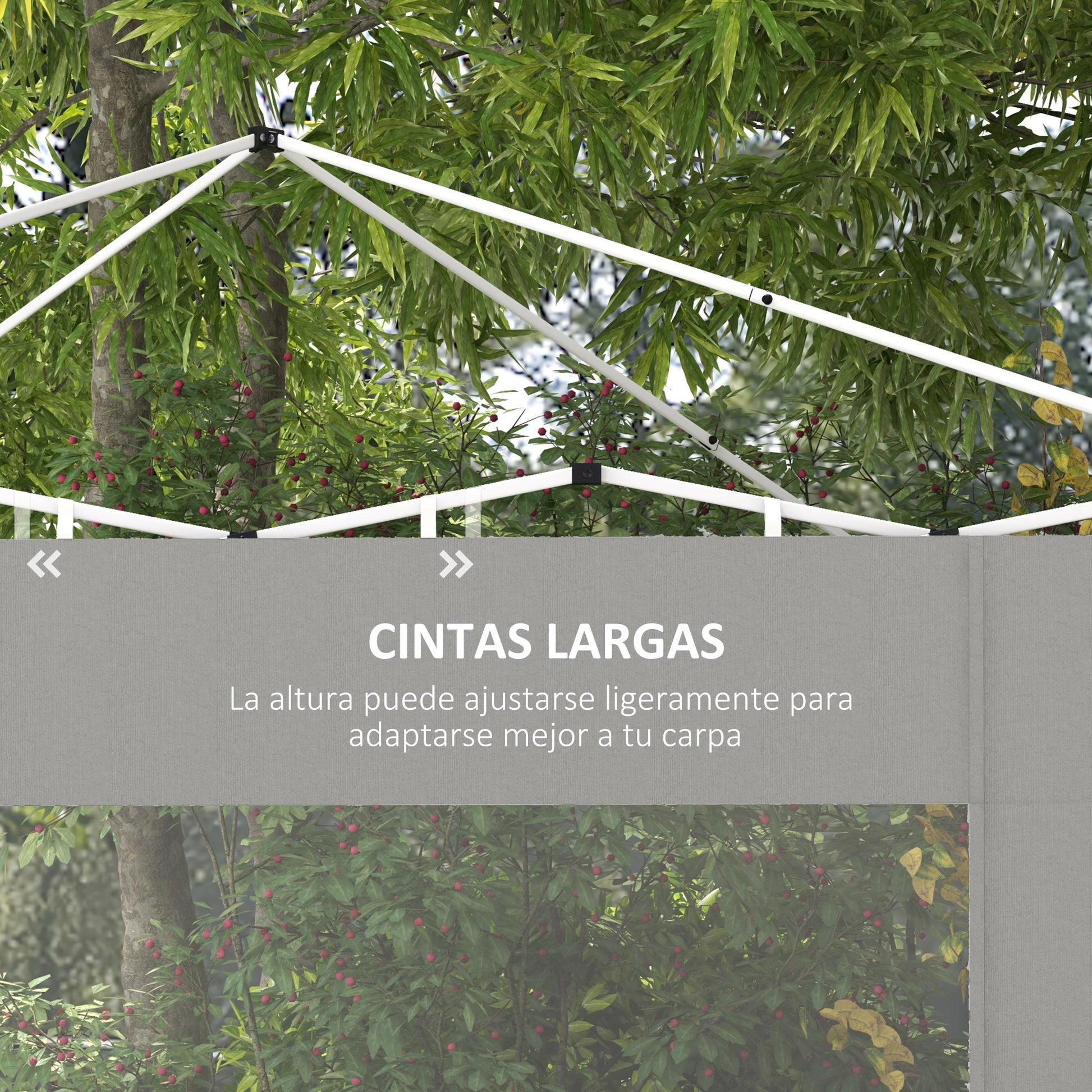 Outsunny Paredes Laterales para Carpa de 4 Paneles 295x195 cm Paredes Laterales de Repuesto de Tela Oxford con Ventana para Carpas de 6x3 m 3x3 m Gris