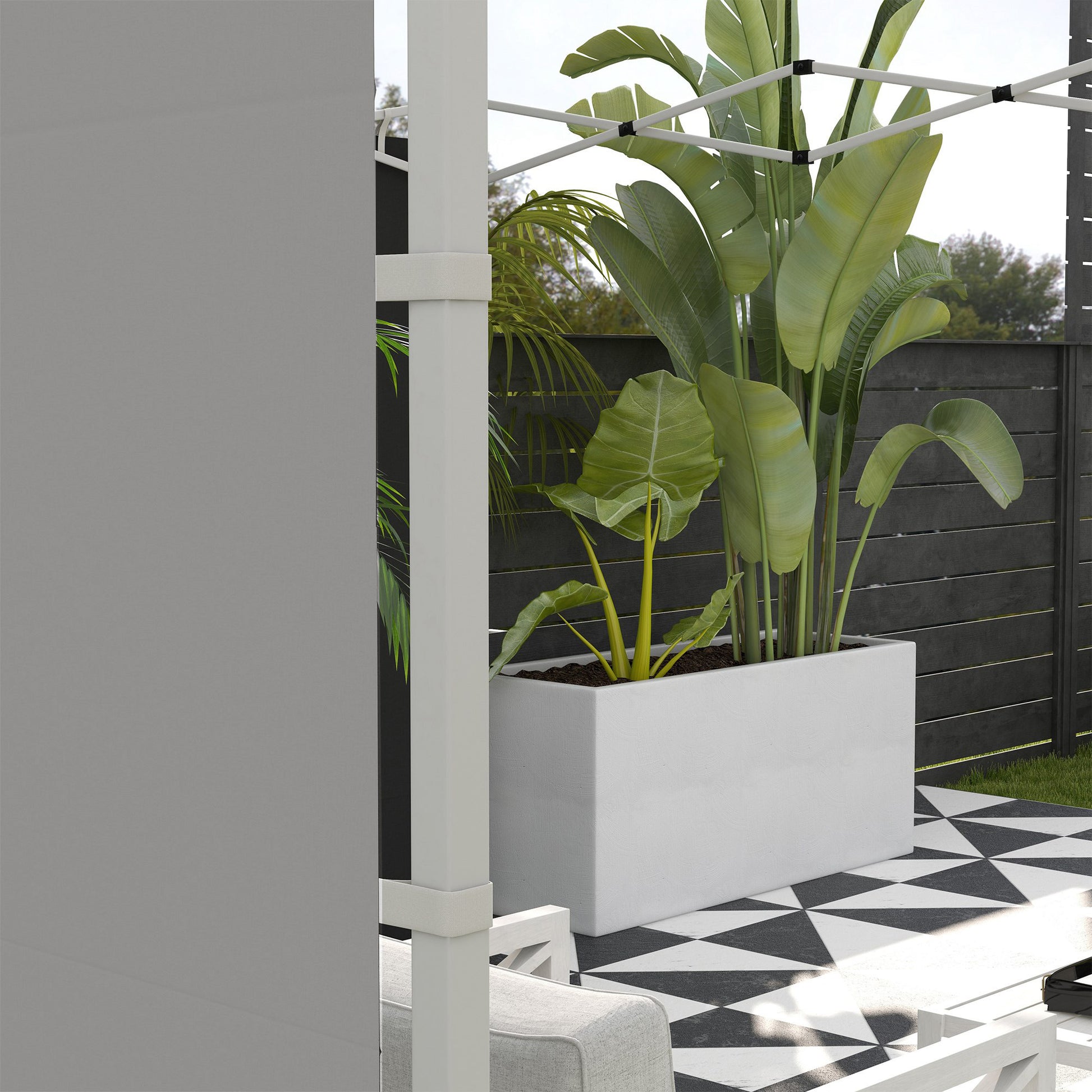Outsunny Paredes Laterales para Carpa de 4 Paneles 295x195 cm Paredes Laterales de Repuesto de Tela Oxford con Ventana para Carpas de 6x3 m 3x3 m Gris