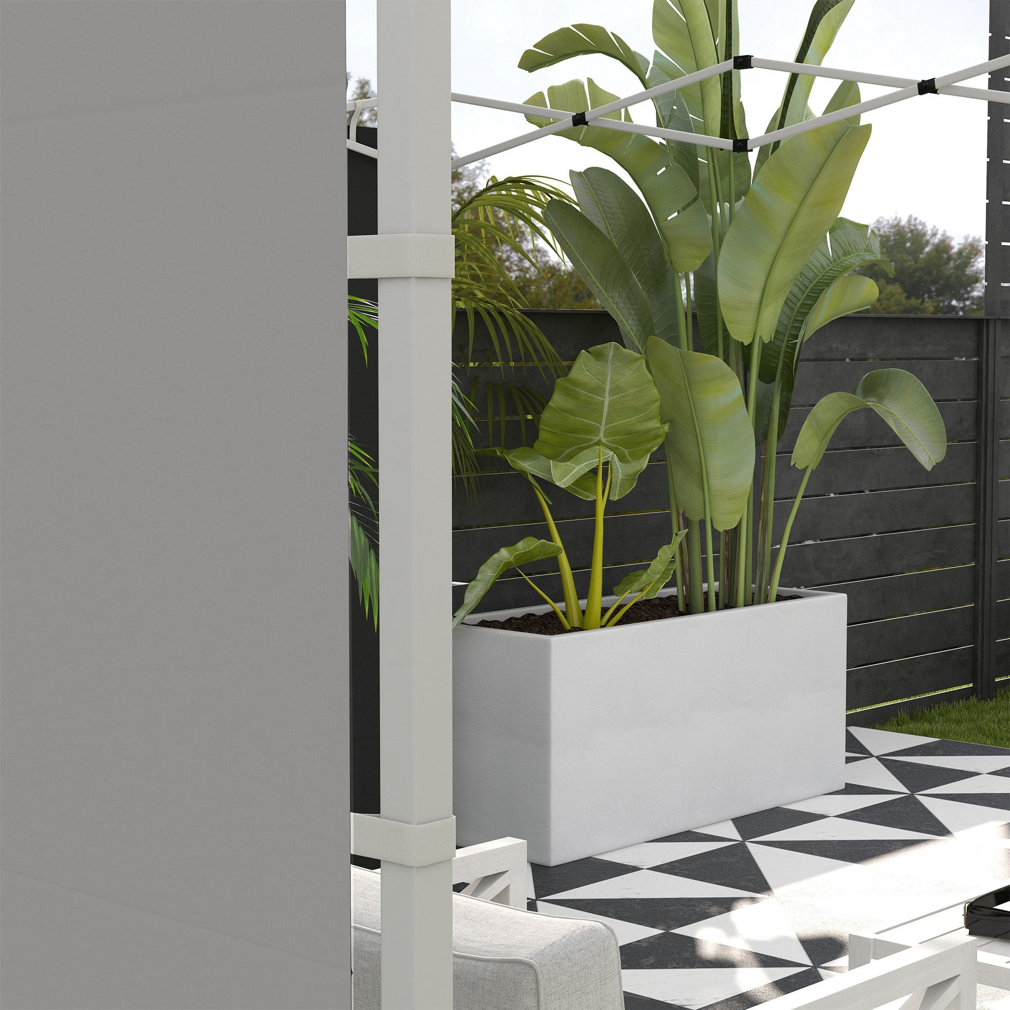 Outsunny Paredes Laterales para Carpa de 4 Paneles 295x195 cm Paredes Laterales de Repuesto de Tela Oxford con Ventana para Carpas de 6x3 m 3x3 m Gris