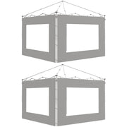 Outsunny Paredes Laterales para Carpa de 4 Paneles 295x195 cm Paredes Laterales de Repuesto de Tela Oxford con Ventana para Carpas de 6x3 m 3x3 m Gris