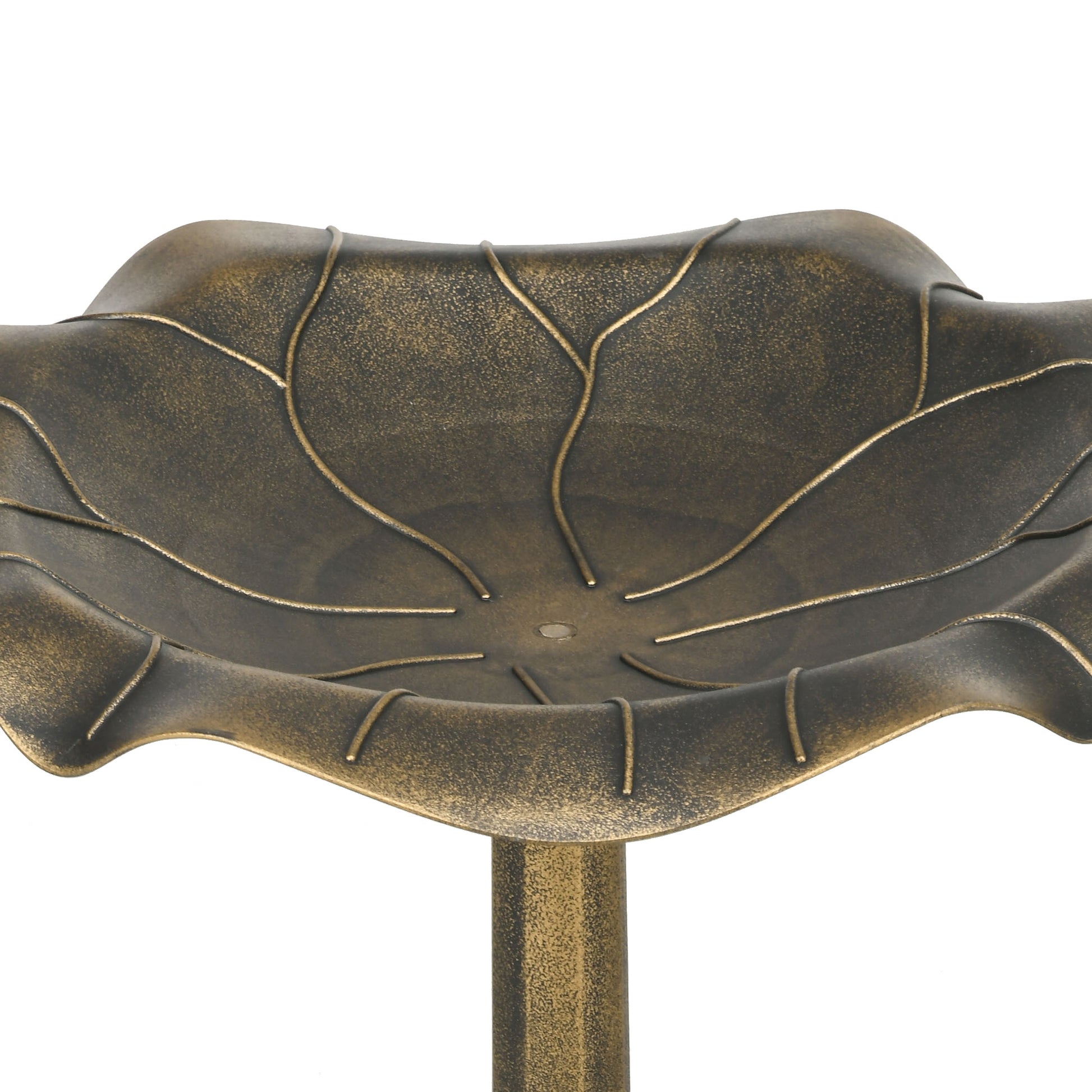Outsunny Baño para Pájaros de Jardín al Aire Libre, Altura 71 cm, Comedero para Pájaros con Lavabo Diseño Hoja de Loto y Acabado Envejecido, Ligero y Resistente, Bebedero para Aves, Bronce
