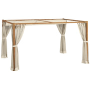 Outsunny Pérgola de Jardín 4x3 m con Marco de Aluminio Cenador para Exterior con Techo Retráctil Mosquiteras Laterales de Malla para Terraza Patio Natural