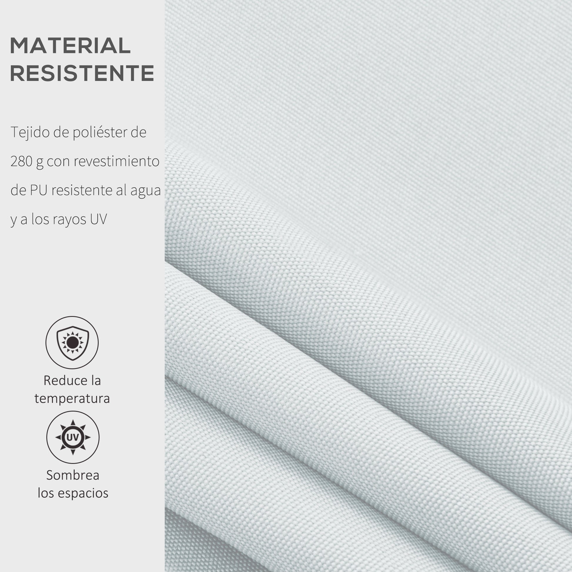 Outsunny Toldo Manual Retráctil 300x250 cm Toldo para Balcón con Manivela de Metal Impermeable y Anti-UV Toldo Enrollable de Exterior para Jardín Terraza Ventanas Blanco