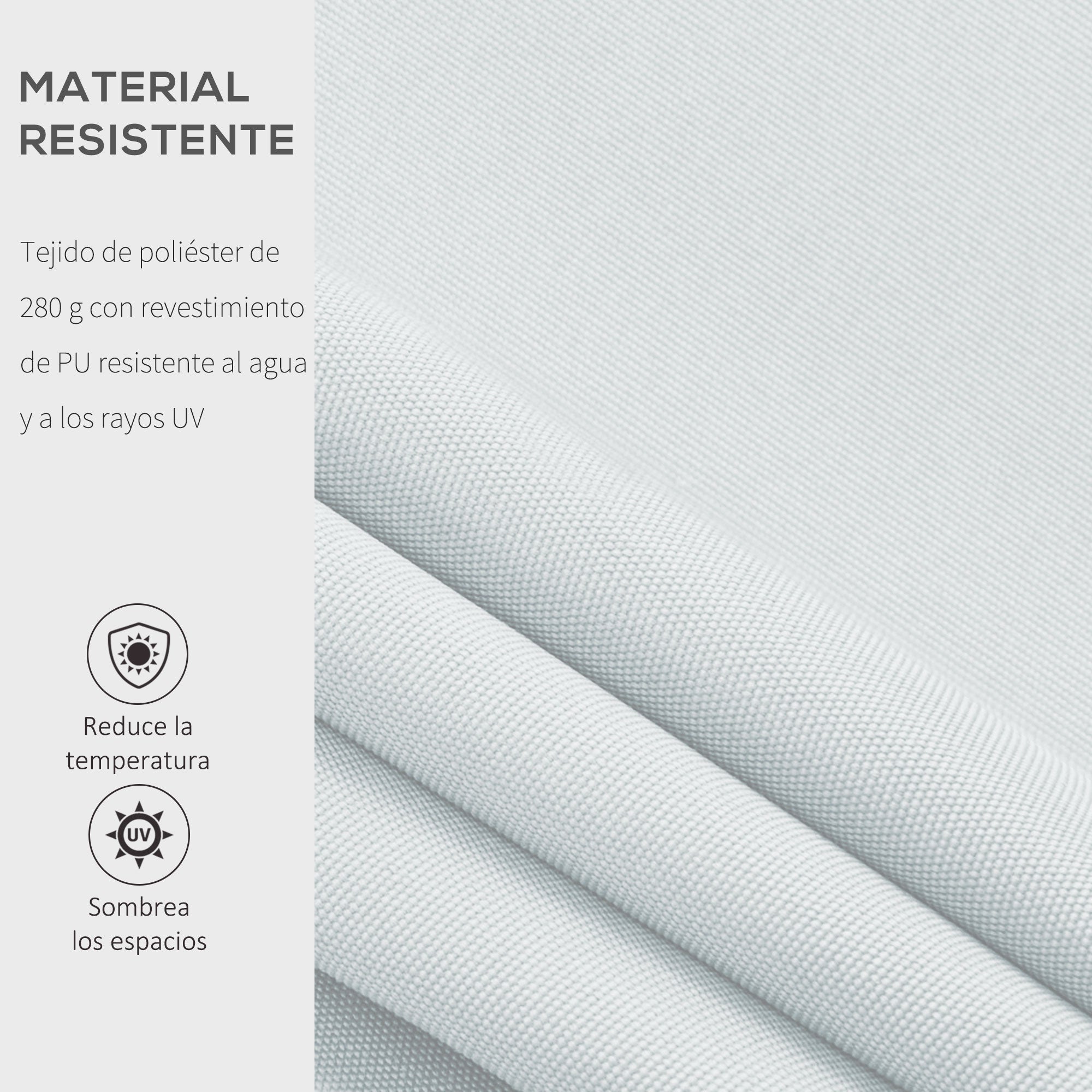 Outsunny Toldo Manual Retráctil 300x250 cm Toldo para Balcón con Manivela de Metal Impermeable y Anti-UV Toldo Enrollable de Exterior para Jardín Terraza Ventanas Blanco