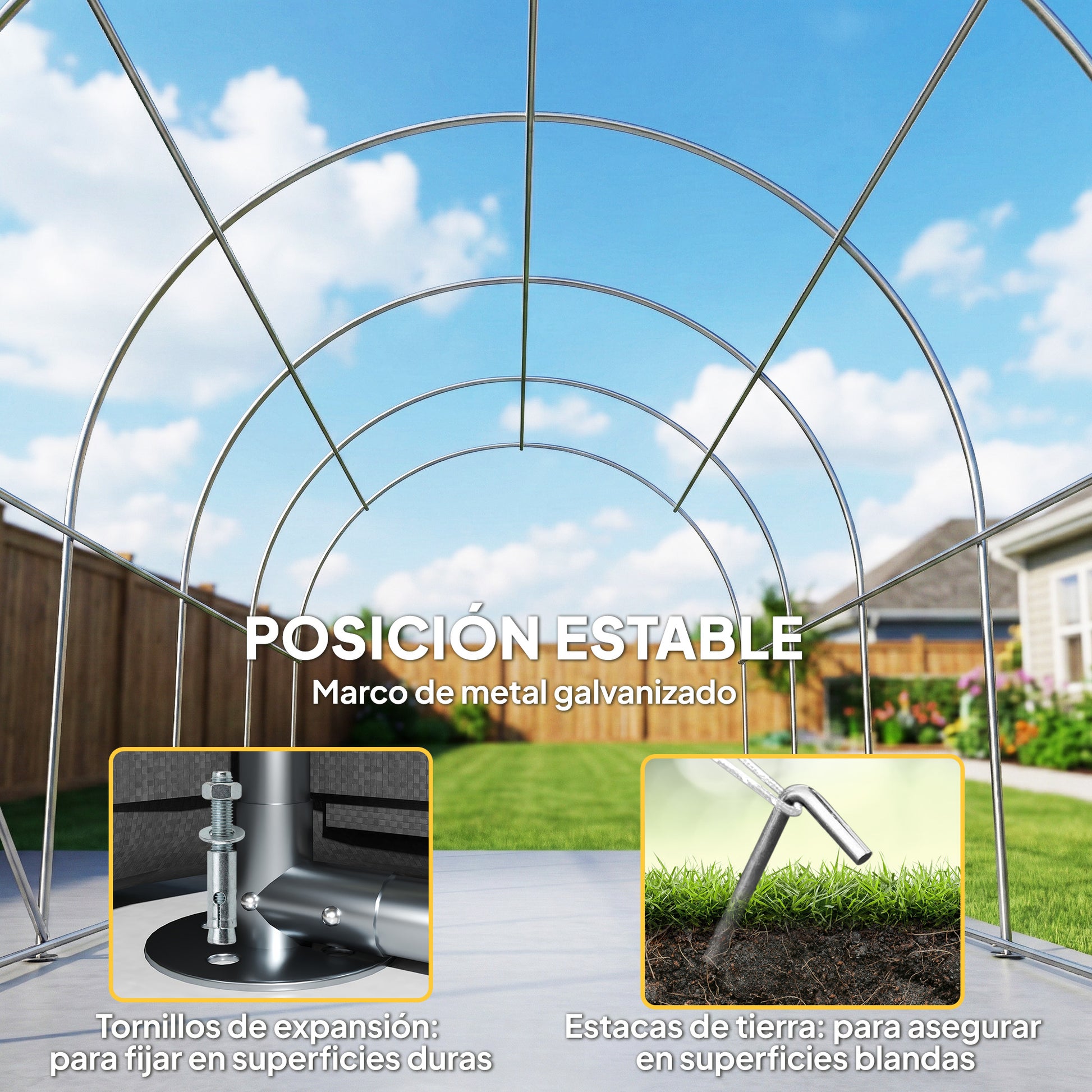 Outsunny Carpa Garaje Portátil 3x6 m, Garaje Exterior para Coche Impermeable con Puerta Enrollable con Cremalleras y 4 Ventanas, Marco Metal Galvanizado, UPF 30+, Cobertizo de Almacenamiento, Gris