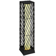 Outsunny Linterna de Jardín de Ratán, Farola Solar Exterior con Luces LED Encendido y Apagado Automático, Impermeable, IP44, Lámpara de pie para Terraza, Balcón, Patio, 16x16x68 cm, Negro