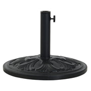 Outsunny Base de Sombrilla Peso 13 kg Soporte para Parasol Redondo de HDPE y Cemento para Poste de Paraguas de Ø35/38/48 mm para Terraza Patio Jardín Playa Ø48x34 cm Negro