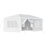 Outsunny Carpa para Fiestas 6x3 m Pabellón de Jardín con 2 Puertas 4 Paredes Laterales Extraíbles y 4 Ventanas para Exterior Eventos Bodas Festivales Blanco