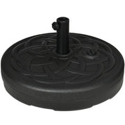 Outsunny Base de Sombrilla de PE Redonda Soporte de Parasol 2,5 kg Apto para Postes de 38mm/48mm Rellenable de Arena 35 kg y Agua 25L Ø56x30,5 cm Negro