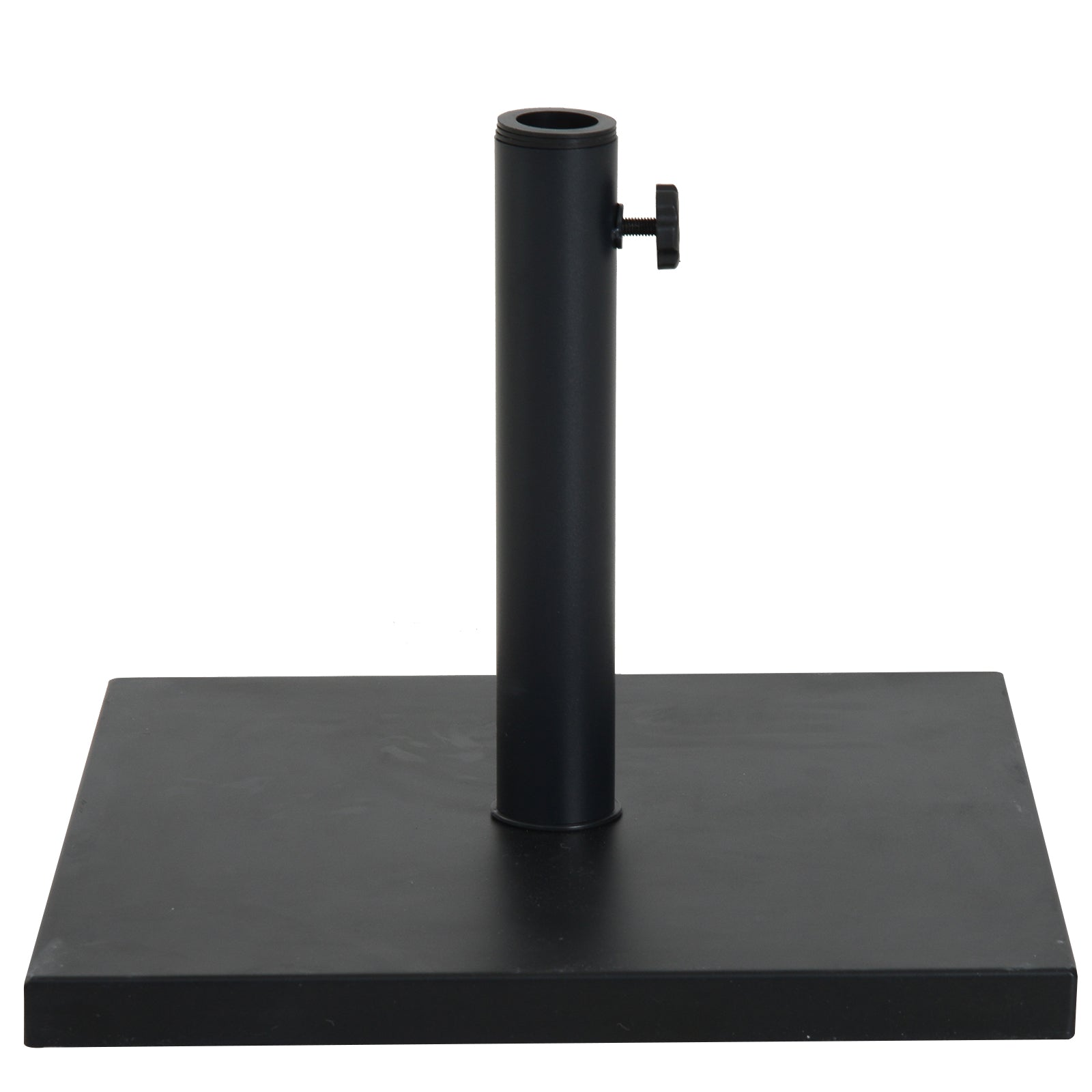 Outsunny Base de Sombrilla Peso 13 kg con Botón de Bloqueo para 35/38/48 mm Soporte para Parasol Cuadrada de Cemento para Jardín Terraza Balcón 40x40x43 cm Negro