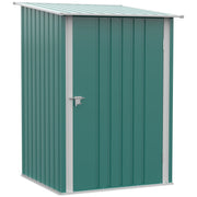 Outsunny Cobertizo de Jardín de Exterior 0,92 m² 100x103x160 cm Caseta de Jardín Metálica con 1 Puerta y Cerradura para Almacenamiento de Herramientas en Patio Terraza Verde