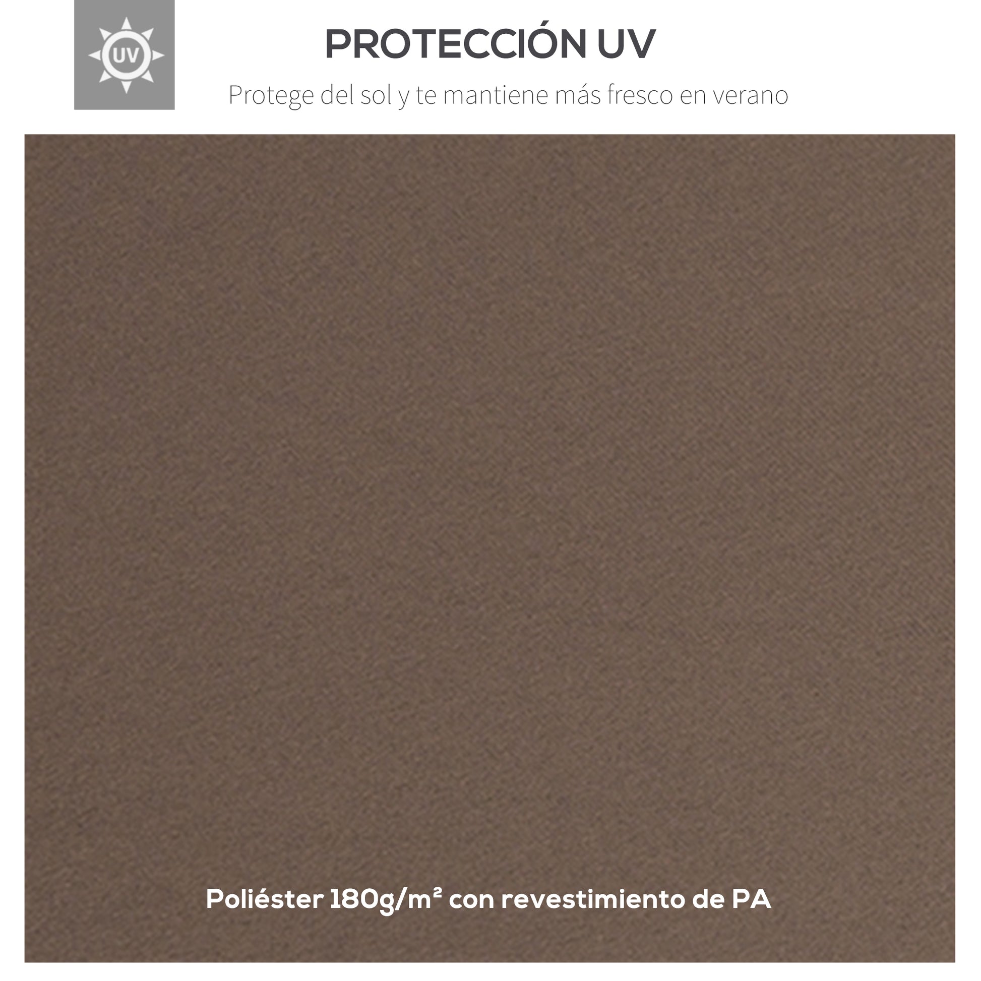 Outsunny Techo de Repuesto para Cenador 4x3 m Cubierta de Repuesto con Techo Doble 10 Orificios de Drenaje y Protección UV Toldo de Recambio para Pabellón Gazebo Marrón