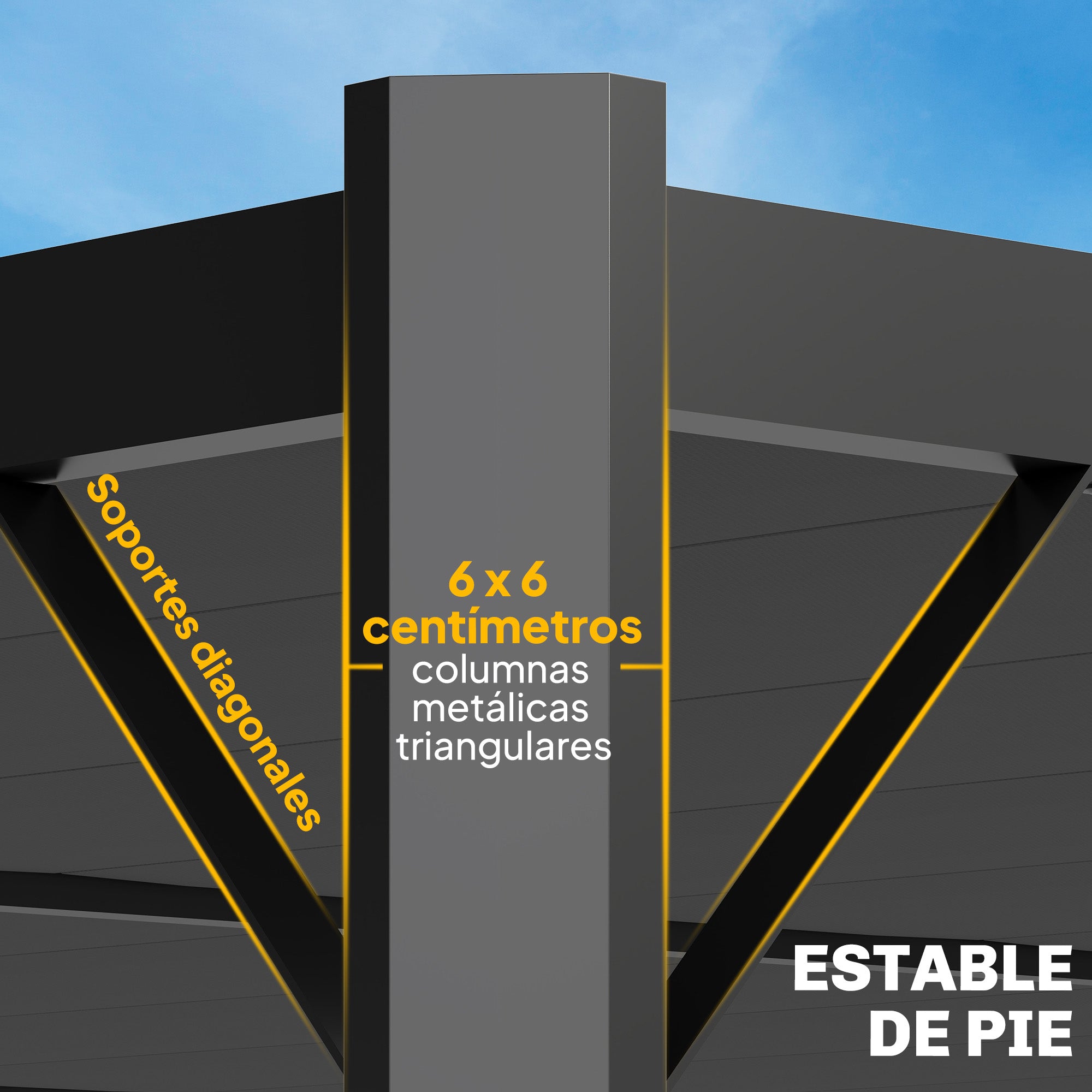 Outsunny Pérgola de Jardín 3x4 m, Cenador de Jardín con Techo de Lamas Orientables, Estructura de Metal, Protección UPF50+, Pabellón para Exterior, Patio, Terraza, Gris Oscuro
