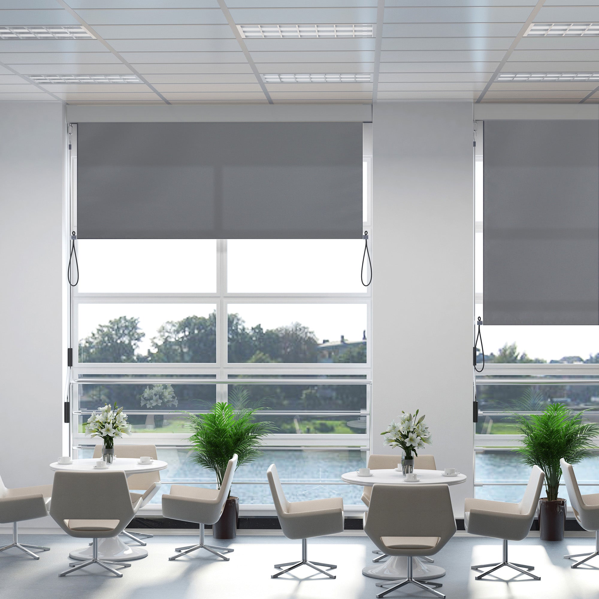 Outsunny Toldo Vertical Enrollable con Manivela Protección UV para Interior y Exterior Balcón Porche Terraza 140x250 cm Gris