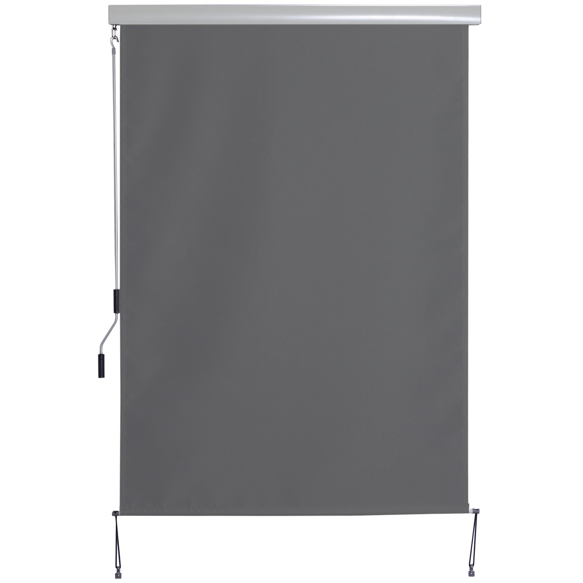 Outsunny Toldo Vertical Enrollable con Manivela Protección UV para Interior y Exterior Balcón Porche Terraza 140x250 cm Gris