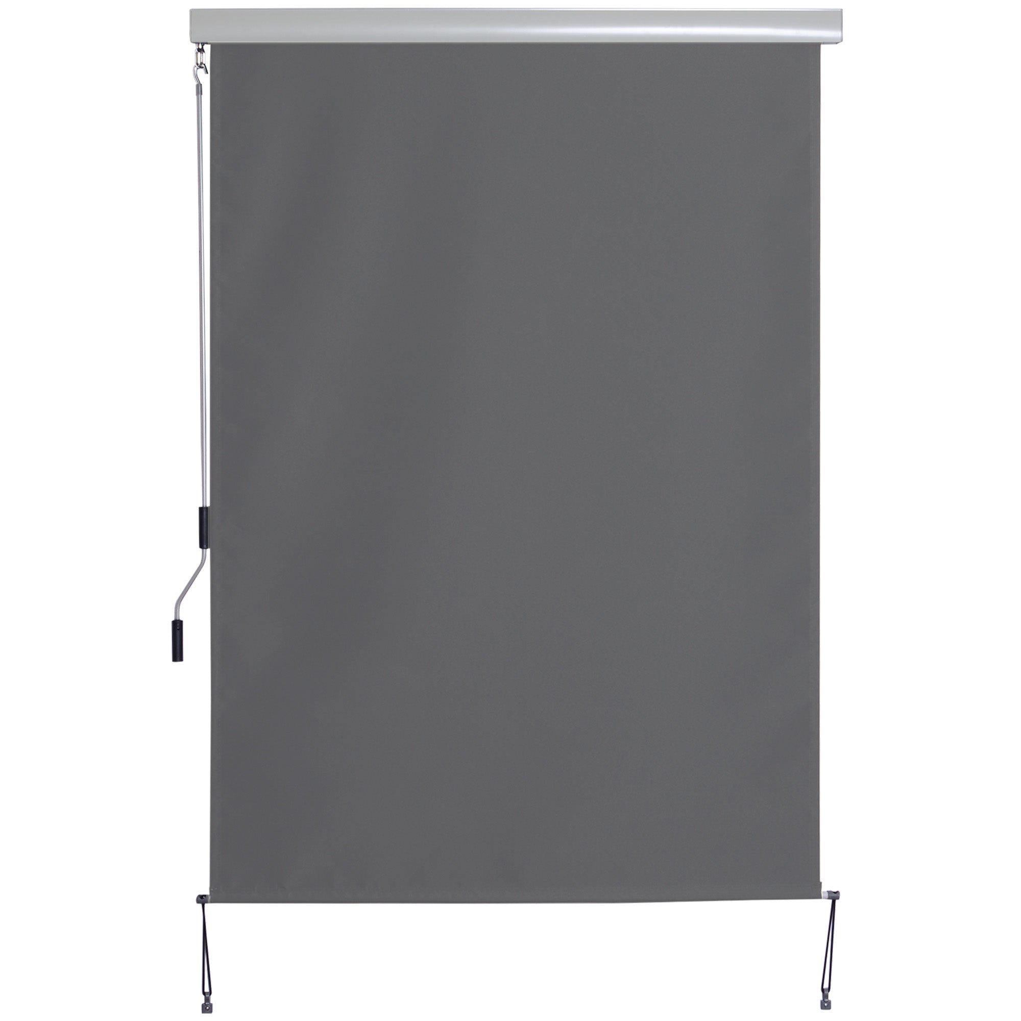 Outsunny Toldo Vertical Enrollable con Manivela Protección UV para Interior y Exterior Balcón Porche Terraza 140x250 cm Gris