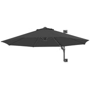 Outsunny Sombrilla de Pared Ø292 cm Giratoria 180° Sombrilla Terraza Exterior con Manivela Barra de Metal Paraguas y Ventilación para Playa Jardín Patio Exterior Gris Oscuro