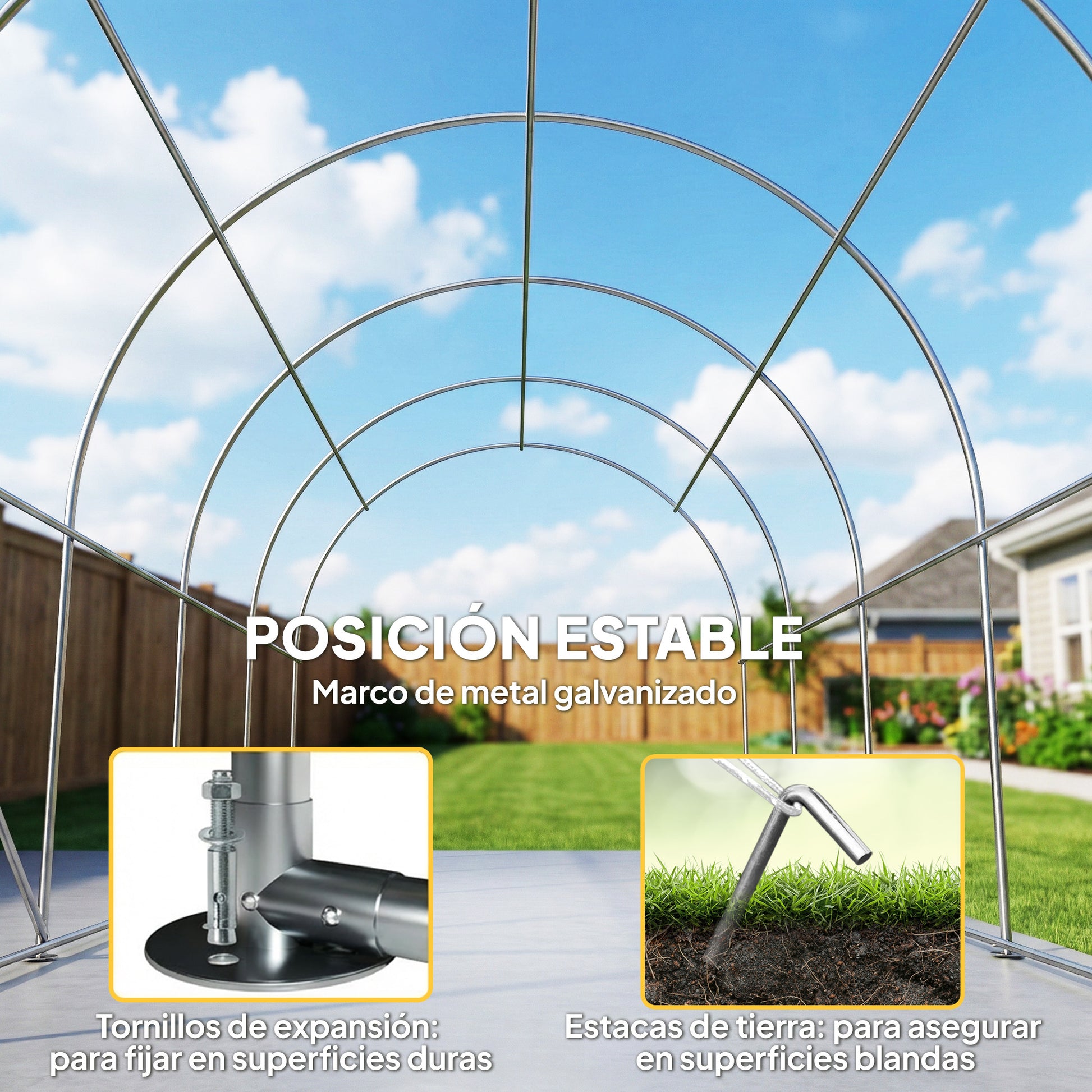 Outsunny Carpa Garaje Portátil 3x6 m, Garaje Exterior para Coche Impermeable con Puerta Enrollable con Cremalleras y 4 Ventanas, Marco Metal Galvanizado, UPF 30+, Cobertizo de Almacenamiento, Blanco