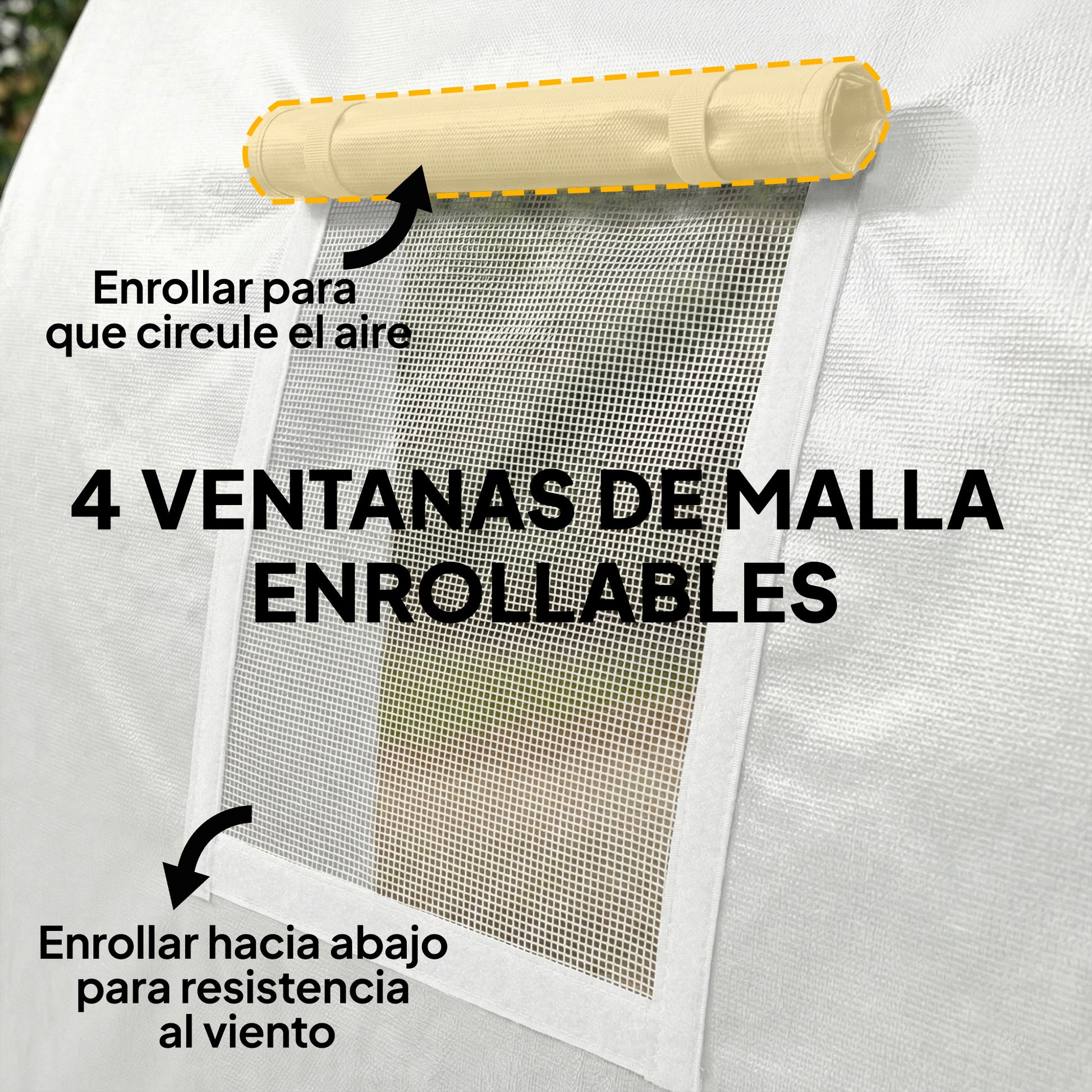 Outsunny Carpa Garaje Portátil 3x6 m, Garaje Exterior para Coche Impermeable con Puerta Enrollable con Cremalleras y 4 Ventanas, Marco Metal Galvanizado, UPF 30+, Cobertizo de Almacenamiento, Blanco
