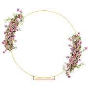 Outsunny Arco de Jardín de Metal Redondo para Rosas Arco de Boda con Recubrimiento en Polvo Resistente a la Intemperie para Plantas Trepadoras para Decoración Patio Terraza 230x28x234 cm Dorado