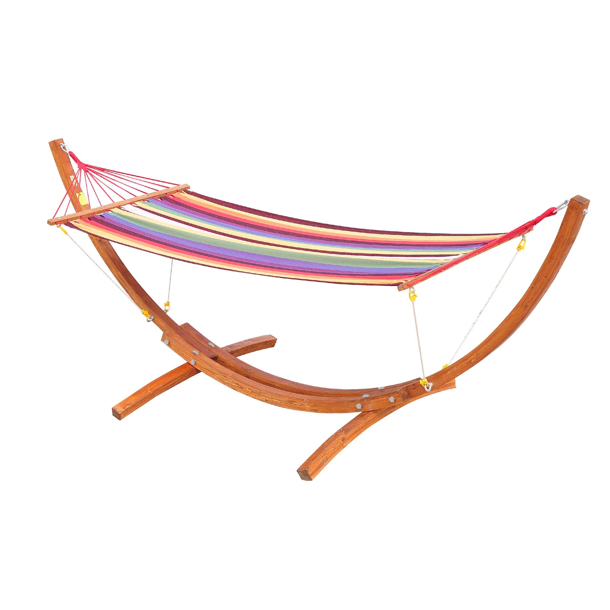Outsunny Hamaca Tumbona 320x118x120cm Playa Camping Marco Madera Carga Max. 120kg Rojo