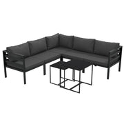 Outsunny Conjunto de Muebles de Jardín 7 Piezas Juego de Muebles de Terraza Incluye 5 Módulos de Sofá de Exterior con Cojines y 2 Mesas de Centro para Patio Gris