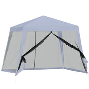 Outsunny Carpa de Jardín 3x3 m Cenador con 4 Partes Laterales Mosquitera con Cremallera Protección UV Impermeable para Patio Exterior Eventos Fiesta Gris