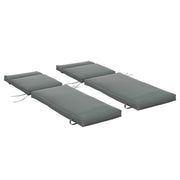Outsunny Pack 2 Cojines para Tumbona 196x55x8 cm Colchoneta para Tumbona Acolchado Colchón para Silla de Jardín Terraza Balcón Gris