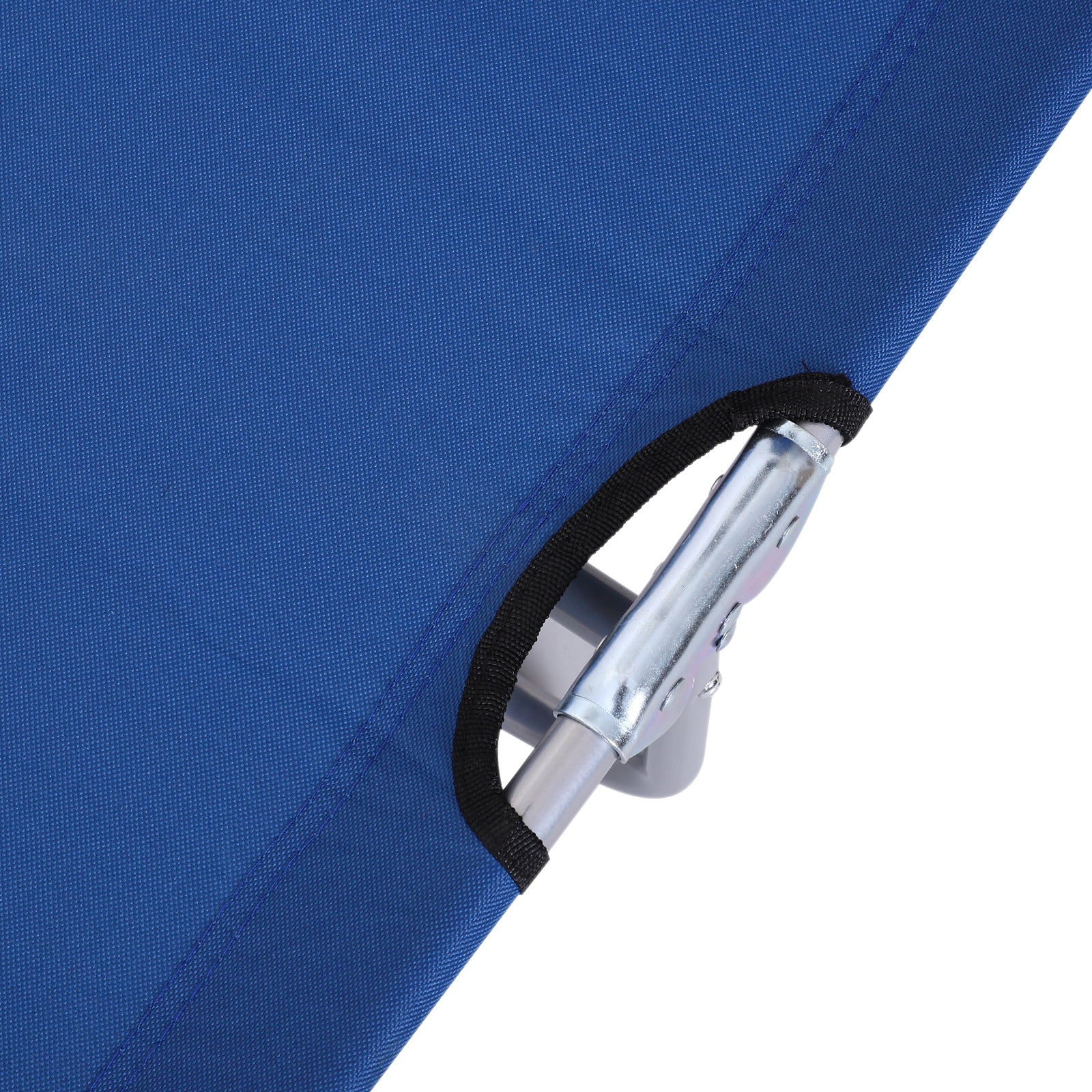 Outsunny Tumbona Plegable Tumbona de Jardín Exterior Reclinable con Toldo Desmontable con Ángulo Regulable Respaldo Ajustable en 4 Niveles para Terraza Piscina Patio 187x58x36 cm Azul