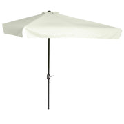 Outsunny Sombrilla Rectangular 230x130x249 cm Parasol para Pared Media Sombrilla con Manivela Protección UV Impermeable Sombrilla para Balcón Terraza Jardín Crema