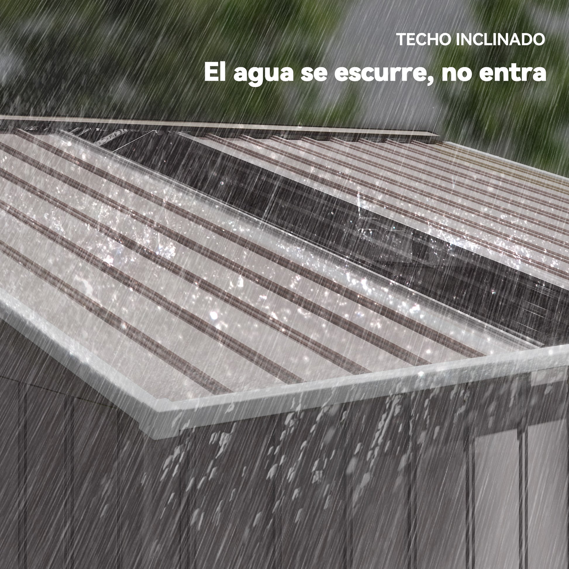 Outsunny Caseta de Jardín Exterior 4,9 m², 277x195x192 cm, Cobertizo de Jardín Exterior Metálico con Claraboya de Fibra de Vidrio, Puerta Corredera, Ventilación y Kit de Fundación, Gris Claro