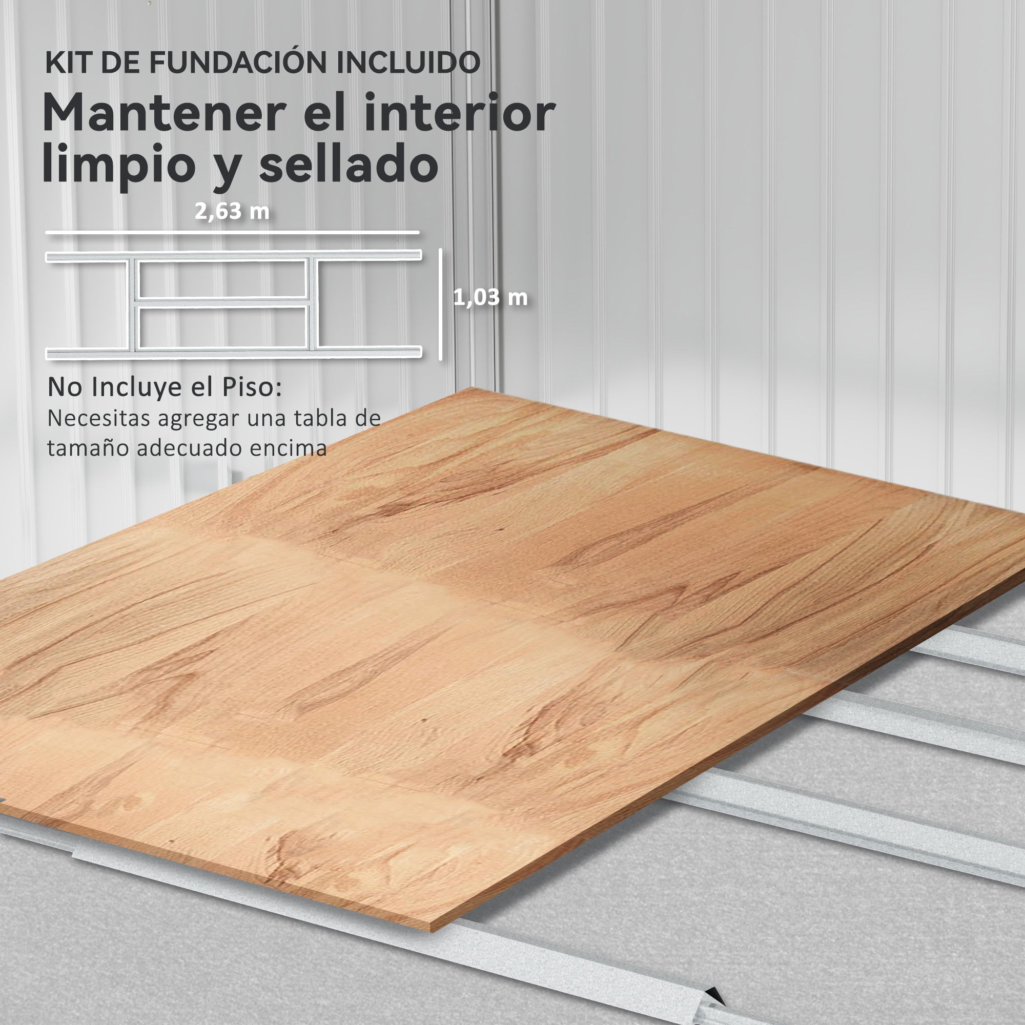 Outsunny Caseta de Jardín Exterior 4,9 m², 277x195x192 cm, Cobertizo de Jardín Exterior Metálico con Claraboya de Fibra de Vidrio, Puerta Corredera, Ventilación y Kit de Fundación, Gris Claro