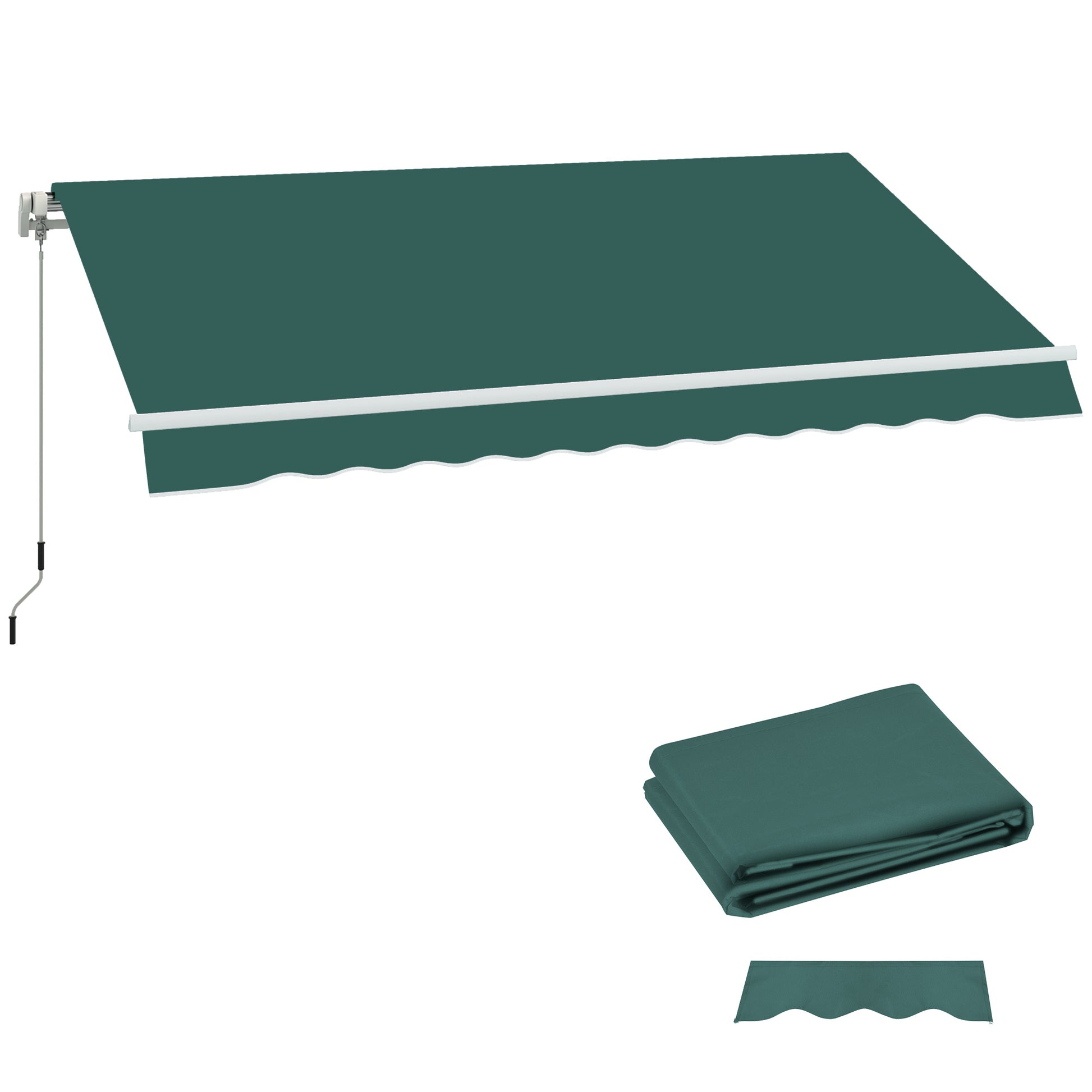 Outsunny Techo de Repuesto para Toldo 282x250 cm, Lona para Toldo con Protección UV 50+, Impermeable, Tela de Repuesto para Patio, Terraza, Jardín, Balcón, Verde