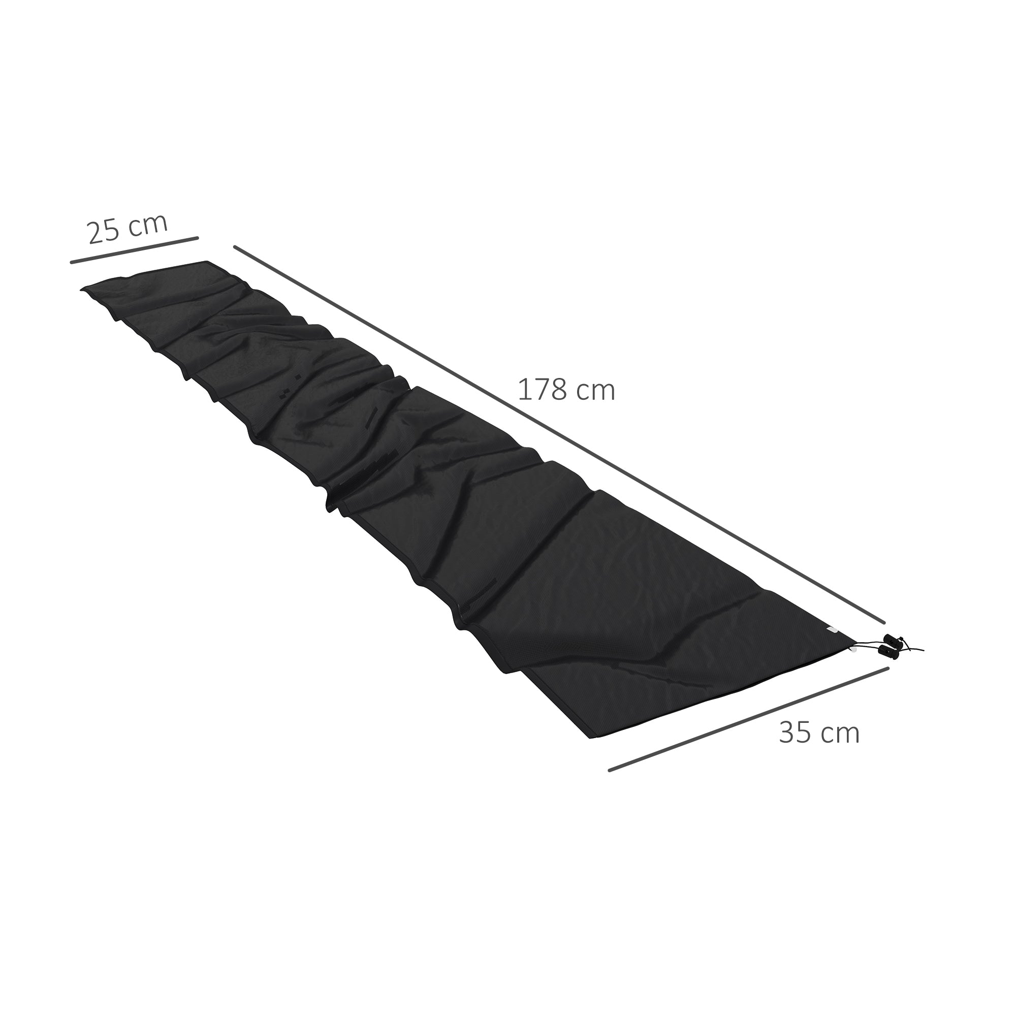 Outsunny Funda para Sombrilla de Jardín Funda para Parasol Impermeable Tela Oxford 420D Cubierta de Parasol con Cremallera para Jardín Exterior 178x25/35 cm Negro