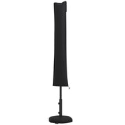 Outsunny Funda para Sombrilla de Jardín Funda para Parasol Impermeable Tela Oxford 420D Cubierta de Parasol con Cremallera para Jardín Exterior 178x25/35 cm Negro