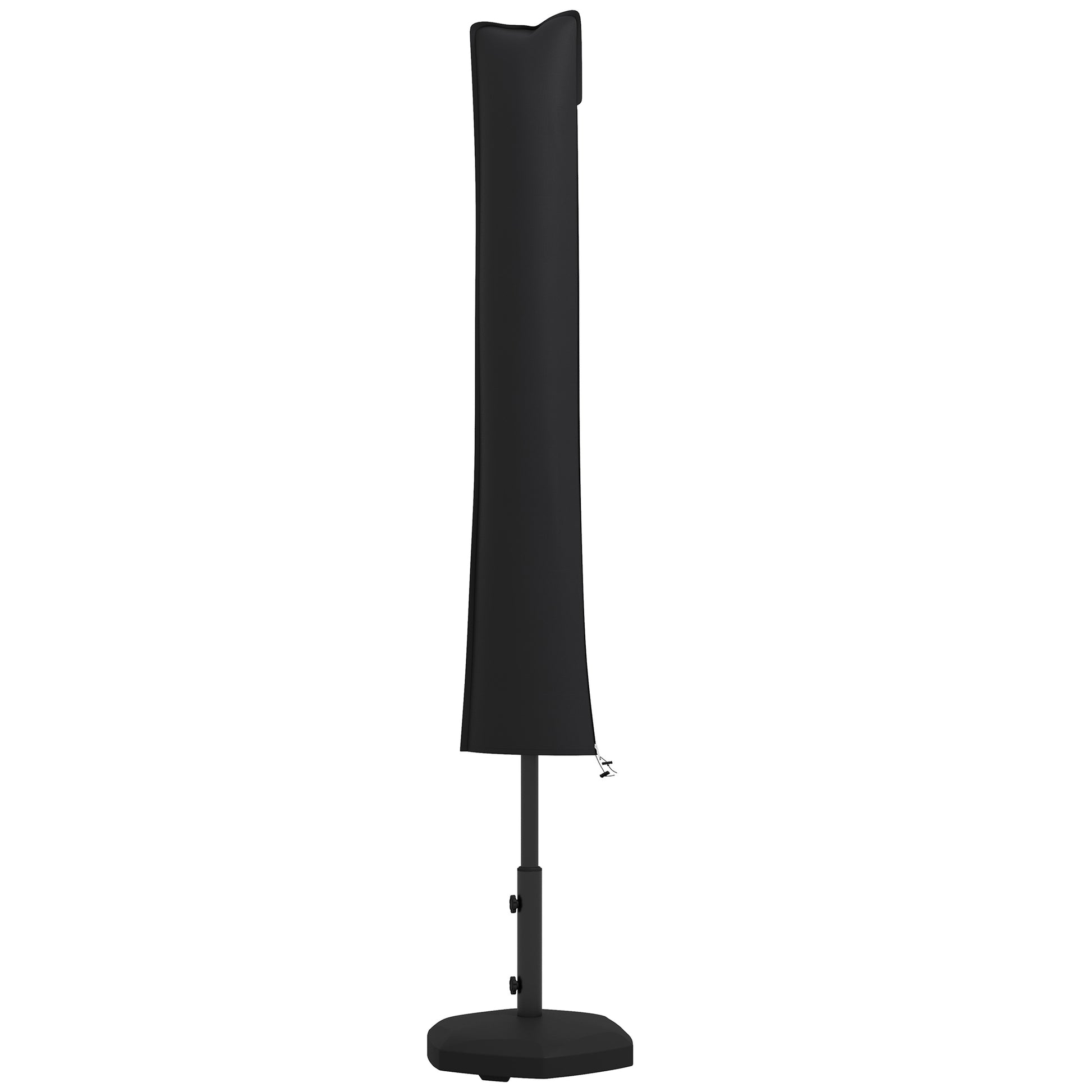Outsunny Funda para Sombrilla de Jardín Funda para Parasol Impermeable Tela Oxford 420D Cubierta de Parasol con Cremallera para Jardín Exterior 178x25/35 cm Negro
