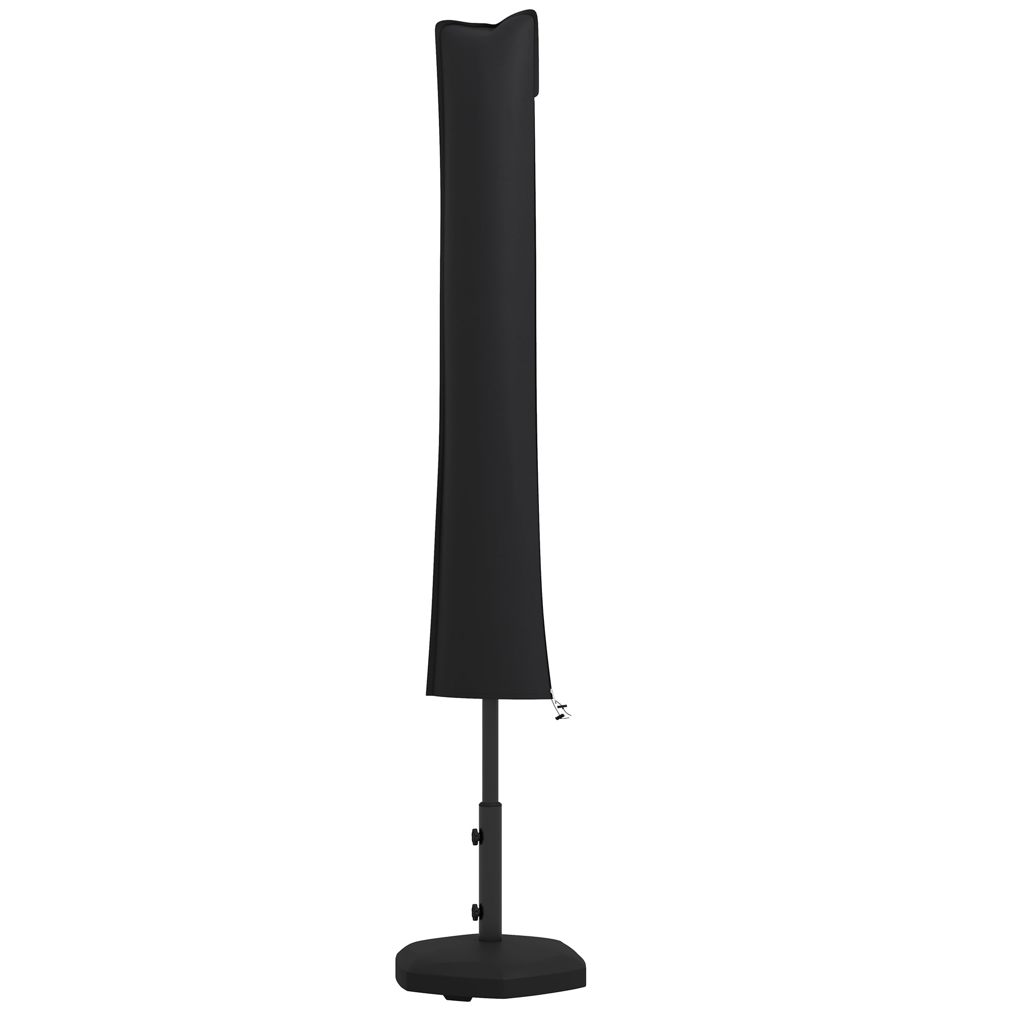 Outsunny Funda para Sombrilla de Jardín Funda para Parasol Impermeable Tela Oxford 420D Cubierta de Parasol con Cremallera para Jardín Exterior 178x25/35 cm Negro
