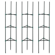 Outsunny Juego de 3 Enrejados de Jardín Soportes para Plantas Trepadoras con Marco de Acero para Frutas Verduras Flores Decoración Exterior Patio Terraza 38x38x182 cm Verde
