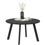Outsunny Mesa de Centro de Jardín Redonda de Metal Mesa Auxiliar con Bordes Redondeados Patas Antideslizantes Mesa de Café para Patio Balcón Salón Negro