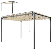 Outsunny Pérgola de Jardín 3x4 m, Cenador de Jardín con Techo de Lamas Orientables, Estructura de Metal, Protección UPF50+, Pabellón para Exterior, Patio, Terraza, Blanco Crema