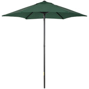 Outsunny Sombrilla de Terraza Exterior Ø2x2 m Parasol de Terraza Exterior con Techo de Ventilación y Poste Desmontable de Aluminio Sombrilla para Jardín Patio Verde
