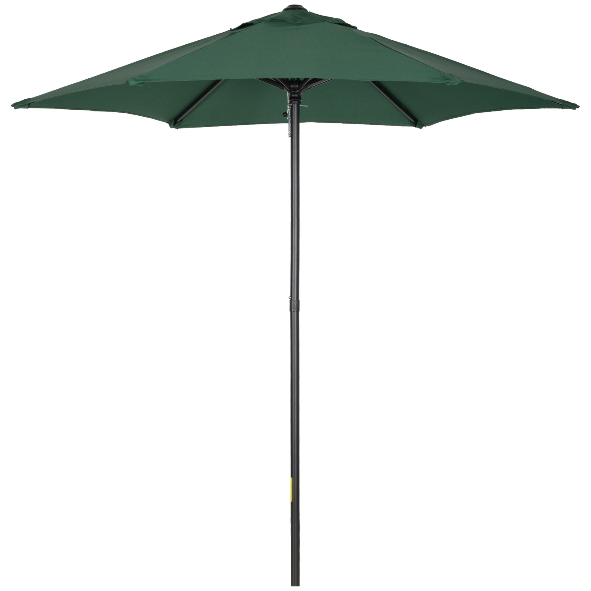Outsunny Sombrilla de Terraza Exterior Ø2x2 m Parasol de Terraza Exterior con Techo de Ventilación y Poste Desmontable de Aluminio Sombrilla para Jardín Patio Verde