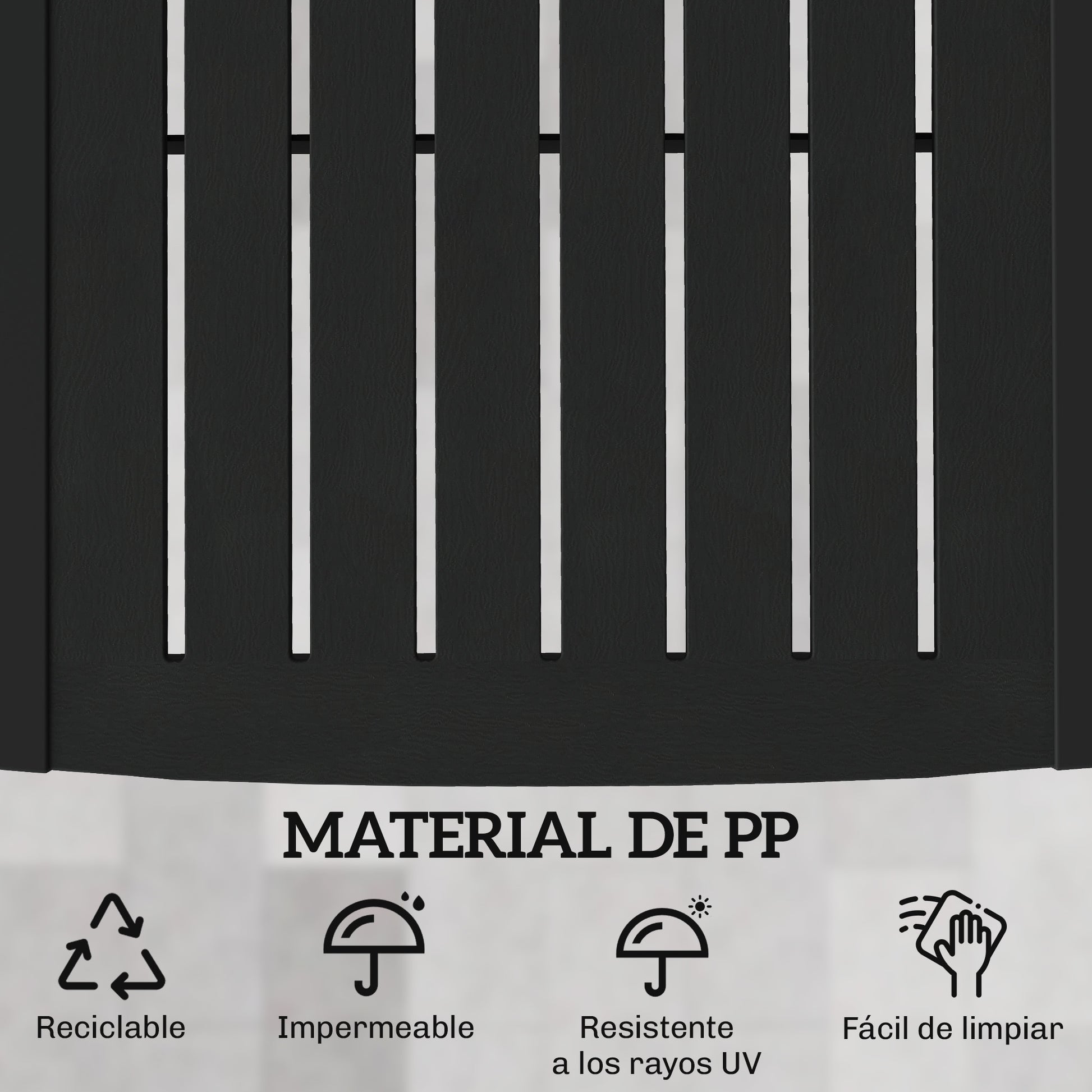 Outsunny Pack de 2 Tumbonas de Jardín Exterior, Tumbonas Reclinables de Plástico PP con Bandeja Lateral, Respaldo Ajustable de 5 Niveles, Resistentes a la Intemperie, para Playa, Piscina, Negro
